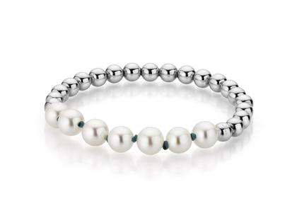 Gellner Urban Flex Armband Silber mit Zuchtperlen – Armschmuck Armband aus 925 Silber.