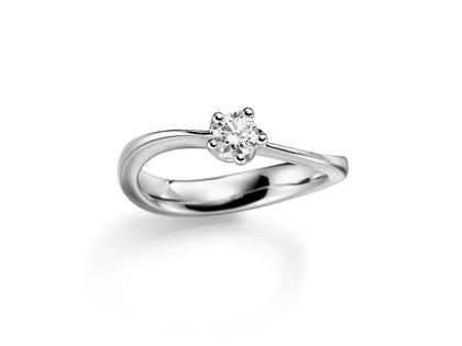 N1 Diamonds Verlobungsring 5er Krappe Weißgold mit Brillant 0,25ct – Ringe Ring mit Besatz aus 585 Weißgold.