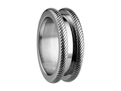Bering Arctic Symphony Außenring schmal Zopfmuster Edelstahl – Ringe Ring aus Edelstahl.