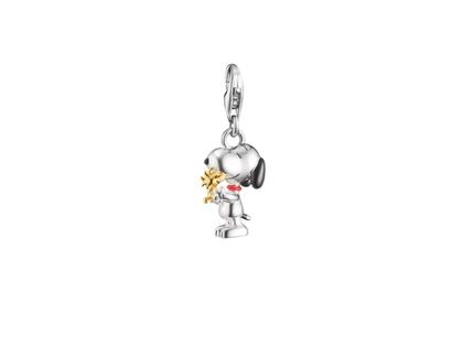Thomas Sabo Peanuts Charm Anhänger Snoopy mit Woodstock Silber – Anhänger Anhänger ohne Besatz aus 925 Silber.