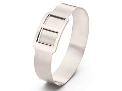 IsabelleFa Tension Armreif Graugold 14mm – Armschmuck Armreif aus 750 Weißgold.