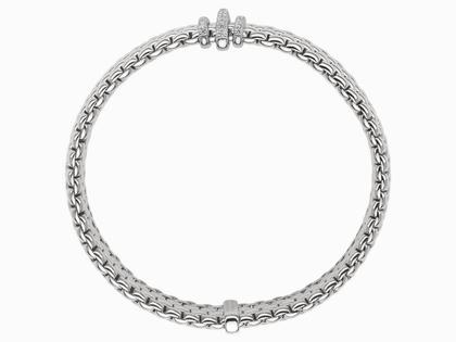 Fope Panorama Armband  mit 3 Ronden Weißgold mit Brillanten Pave – Armschmuck Armband aus 750 Weißgold. – Ansicht 2