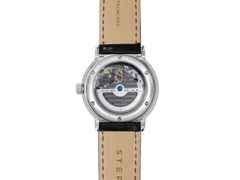 Sternglas Naos Automatik Edition 60 Edelstahl 38mm graues Zifferblatt schwarzes Lederband – Herrenuhren Uhr mit Datum aus Edelstahl. Das Gehäuse ist rund und silber. Das Lederarmband ist schwarz. Das Zifferblatt ist arabisch Index und grau. – Ansicht 4
