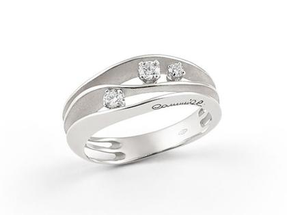 Cammilli Firenze Dune Ring White Ice Gold 3reihig mit Brillanten 0,190ct – Ringe Ring mit Besatz aus 750 Weißgold.
