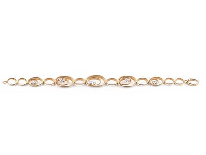 Cammilli Firenze Dune Ouverture Armband Orange Apricot mit Brillanten 0,500ct – Armschmuck Armband aus 750 Gelbgold.