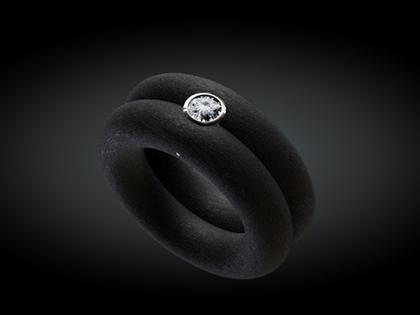 André Ribeiro Ring Kautschuk mit Brillant 0,25 – Ringe Ring mit Besatz aus 750 Weißgold, Kautschuk und und .