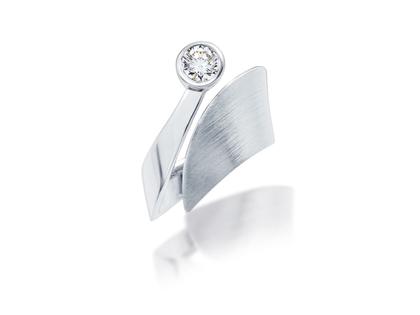 Cédé Design Ring Platin mit Brillant 0,50ct – Ringe Ring mit Besatz in silber und aus 950 Platin.