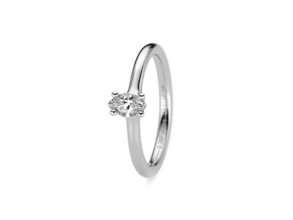 Henrich & Denzel Solana Fantasy Solitaire-Ring Platin 2mm mit Diamant Navette 0,300ct – Ringe Ring mit Besatz in silber und aus 950 Platin.