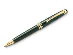 Montblanc The Origin Collection Classique Kugelschreiber dunkelgrünes Edelharz vergoldet – Schreibgeräte Kugelschreiber in grün und aus Edelharz und vergoldet.
