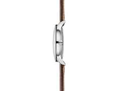 Sternglas Berlin Quarz Edelstahl 38mm grünes Zifferblatt braunes Lederband – Herrenuhren Uhr mit Datum aus Edelstahl und Leder. Das Gehäuse ist rund und silber. Das Lederarmband ist braun. Das Zifferblatt ist arabisch Index und grün. – Ansicht 3