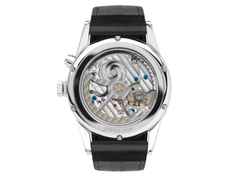 Nomos Glashütte Zürich Weltzeit Nachtblau Automatik Edelstahl 40mm weißes Zifferblatt schwarzes Lederband – Herrenuhren Uhr ohne Datum aus Edelstahl und Leder. Das Gehäuse ist rund und silber. Das Lederarmband ist schwarz. Das Zifferblatt ist ein Index in blau. – Ansicht 4
