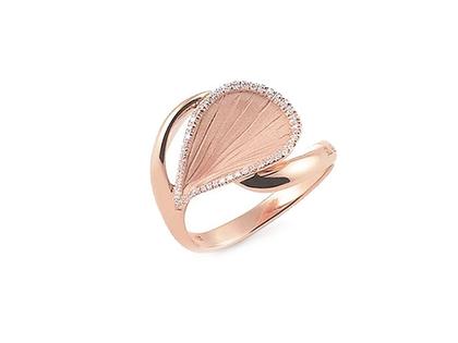 Cammilli Firenze Goccia Ring Pink Champagne Gold mit Brillanten 0,110ct – Ringe Ring mit Besatz aus 750 Rotgold.