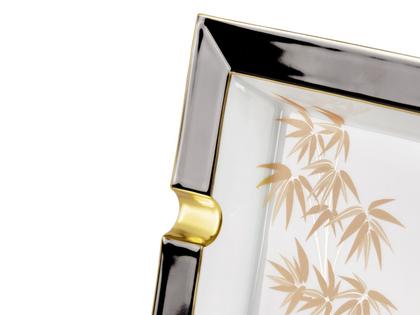 Meissen Cosmopolitan "Golden Bamboo" Ascher Porzellan mit Golddekor 21x18,5cm – Porzellanwaren Tafelporzellan in weiß und aus Porzellan. – Ansicht 2
