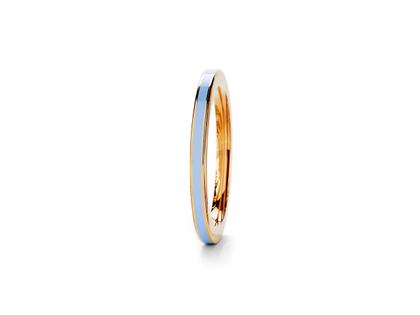 Niessing Setario Line Ring Fine Rose mit hellblauer Emaille – Ringe Ring in roségold und aus 750 Rotgold und Emaille.