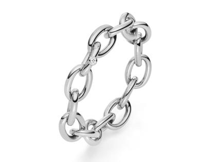 IsabelleFa Armband Chaînon 14 oval Weißgold – Armschmuck Armband aus 750 Weißgold.