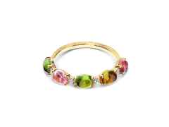 Nanis Dancing in the Rain Tourmalines Ring Gelbgold Turmalin bunt – Ringe Ring mit Besatz aus 750 Gelbgold.