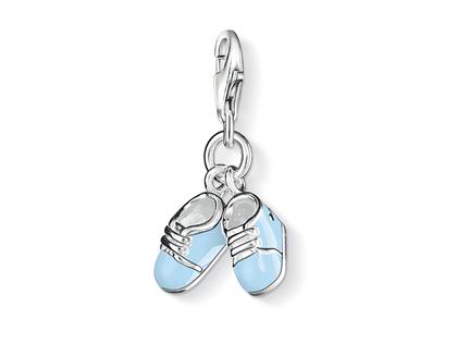 Thomas Sabo Charm-Anhänger Babyschuhe blau 0822 – Anhänger Anhänger ohne Besatz in silber und aus 925 Silber und Emaille.