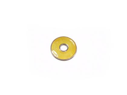 Ehinger Schwarz Charlotte Scheibe Silber mit gelber Emaille 28mm flach – Weiterer Schmuck Sonstiger Schmuck aus 925 Silber, Emaille und und .