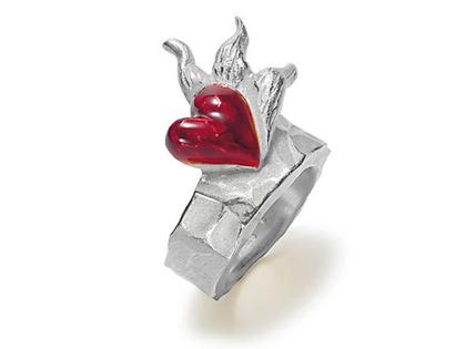 Drachenfels Design Flammeninferno Silber Ring – Ringe Ring aus 925 Silber.
