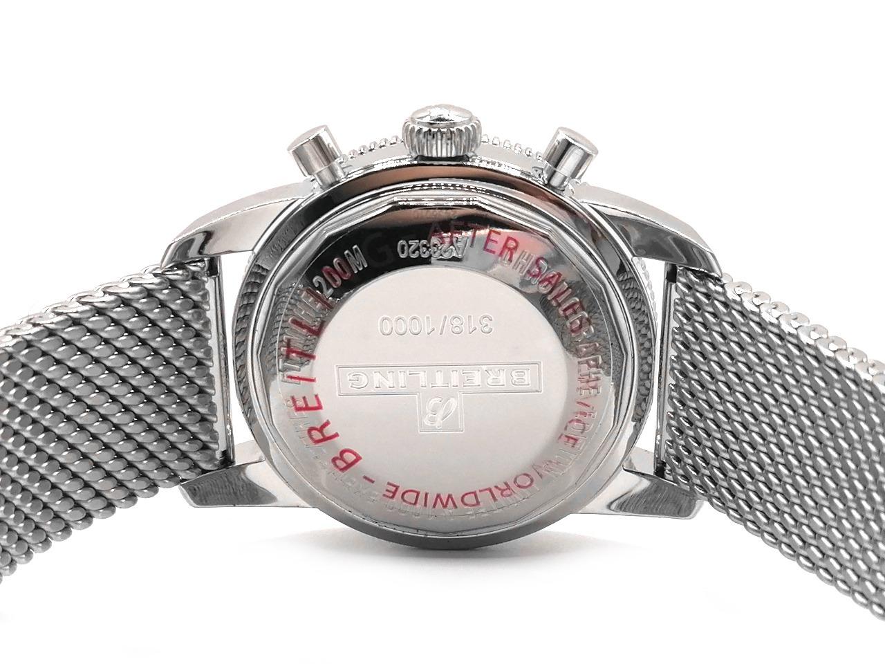Breitling Superocean Heritage Chronograph Limited Edition 125th Anniversary A23320-078 Full Set Occasion Refurbished – Herrenuhren Chronograph aus Edelstahl und Keramik. Das Gehäuse ist rund und silber. Das Edelstahlarmband ist silber. Das Zifferblatt ist ein Index in blau. – Ansicht 2