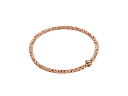 Fope Prima Flex'It Men Armband Roségold M mit schwarzem Brillant flexibel – Armschmuck Armband aus 750 Rotgold.