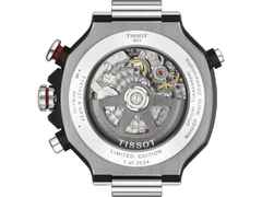 Tissot T-Race MotoGP                  2024 Chronograph Limited Edition  Automatic 45mm blaues Zifferblatt blaues Silikonband – Herrenuhren Chronograph aus Edelstahl und PVD beschichtet. Das Gehäuse ist rund und silber. Das Kautschuk / Kunststoff / Silikon Armband ist blau. Das Zifferblatt ist arabisch Index und blau. – Ansicht 2