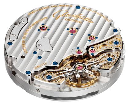 Glashütte Original PanoReserve Handaufzug Rotgold 40mm blaues Zifferblatt blaues Lederband – Herrenuhren Uhr mit Datum aus 750 Rotgold. Das Gehäuse ist rund und roségold. Das Lederarmband Kroko / Alligator ist blau. Das Zifferblatt ist ein Index in blau. – Ansicht 4