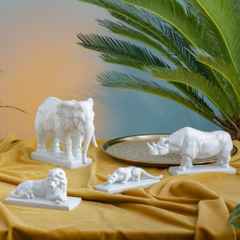 Meissen Figur Leopard Afrika weiß – Porzellanwaren Porzellandekoration in weiß und aus Porzellan. – Ansicht 3