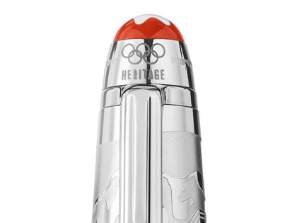 Montblanc Meisterstück X Olympic Heritage Chamonix 1924 Doué Classique Kugelschreiber Edelharz platinumbeschichtet – Schreibgeräte Kugelschreiber in grau und aus Edelharz, Metall und platiniert. – Ansicht 3