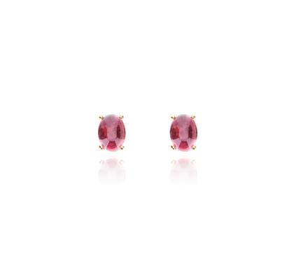 Nanis Dancing in the Rain Tourmalines Ohrstecker Gelbgold roter Turmalin – Ohrschmuck Ohrstecker aus 750 Gelbgold.
