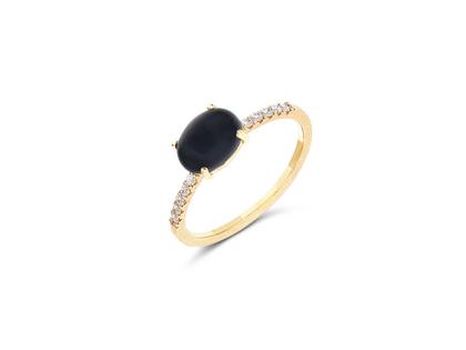 Nanis Dancing in the Rain Mystery Black Ring  Gelbgold Onyx mittel – Ringe Ring mit Besatz aus 750 Gelbgold.