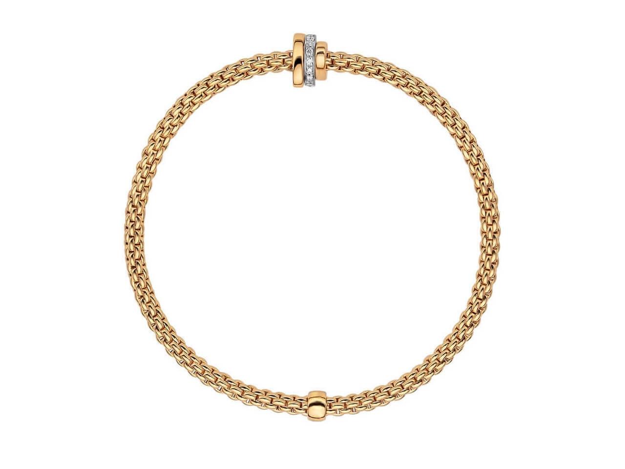 Fope Prima  Armband mit Brillanten Gelbgold – Armschmuck Armband aus 750 Gelbgold, 750 Weißgold und und . – Ansicht 2
