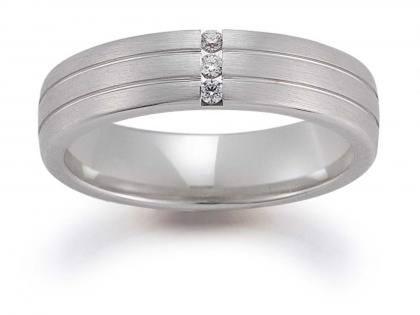 Gerstner Trauring Nr. 4 mit Diamanten – Ringe Trauring mit Besatz aus 585 Weißgold.