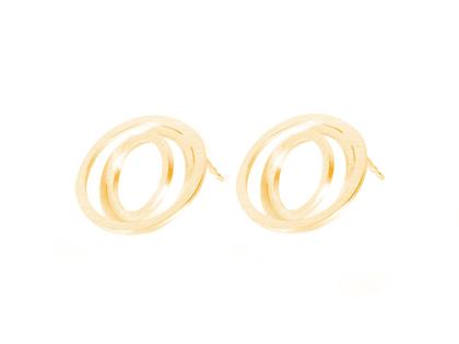 Jutta Ulland Fächerzauber Ohrstecker Silber goldplattiert – Ohrschmuck Ohrstecker aus 925 Silber.