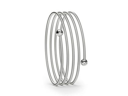 Niessing Colette C Embrace Armreif 4-fach Platinum mit zweifachem Besatz – Armschmuck Armreif aus 950 Platin.