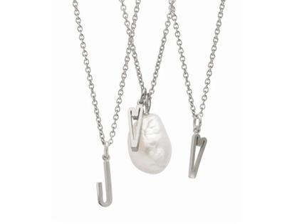 Heiring Initials Anhänger Buchstabe L Silber rhodiniert – Anhänger Anhänger ohne Besatz in grau und aus 925 Silber. – Ansicht 2