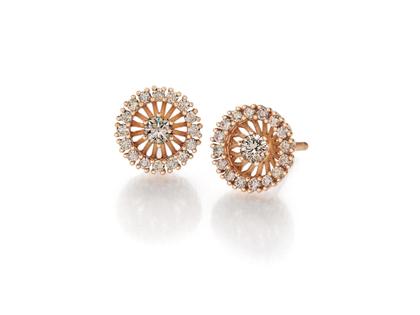 Jörg Heinz Swing Boho Ohrstecker Small Roségold mit naturbraunen Brillanten 0,590ct – Ohrschmuck Ohrstecker in roségold und aus 750 Rotgold.