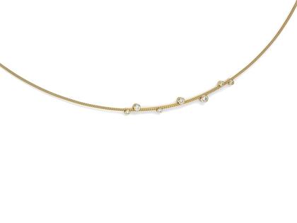 Niessing Artist Anhänger 47 mm Gelbgold für Schnur 1,5 mm – Halsschmuck Anhänger mit Besatz aus 750 Gelbgold.