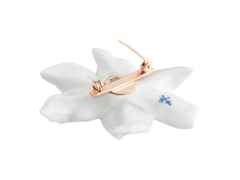 Meissen Bloom Collection Brosche "Blüte" Silber vergoldet 4,8x5,5cm mit Topas – Ansteckschmuck Brosche in weiß und aus 925 Silber vergoldet und Porzellan. – Ansicht 2