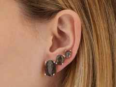 Nanis Ipanema Ohrstecker Gelbgold Rutilquarz dunkel – Ohrschmuck Ohrhänger aus 750 Gelbgold. – Ansicht 3