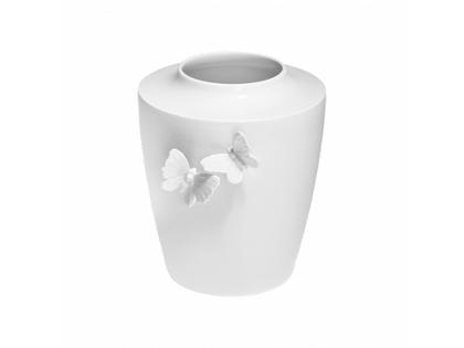 Meissen Vase weiß rund groß 20,5 cm – Porzellanwaren Porzellanvase in weiß und aus Porzellan.