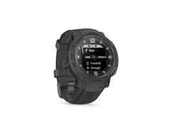 Garmin Instinct Crossover Solar faserverstärktes Polymer schiefergrau 45 mm Kautschukband schiefergrau – Herrenuhren Uhr Multifunktion aus Kautschuk und Kunststoff. Das Gehäuse ist rund und grau. Das Kautschuk / Kunststoff / Silikon Armband ist grau. Das Zifferblatt ist analog digital und schwarz. – Ansicht 4