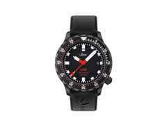Sinn Spezialuhren U50 S Taucheruhr Automatik U‑Boot‑Stahl 41mm schwarzes Zifferblatt schwarzes Silikonband – Herrenuhren Uhr mit Datum aus Edelstahl und PVD beschichtet. Das Gehäuse ist rund und schwarz. Das Kautschuk / Kunststoff / Silikon Armband ist schwarz. Das Zifferblatt ist ein Index in schwarz.