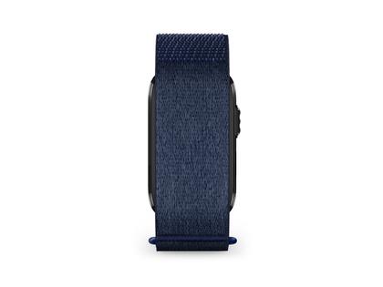 Garmin Cirqa™ Smart Band Fitness Tracker blaues Textilband  S/M – Herrenuhren Uhr Multifunktion aus Kunststoff. Das Gehäuse ist schwarz. Das Textilarmband ist blau.
