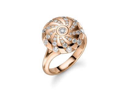 Schaffrath 360° - Three Sixty Ring  Roségold mit Brillanten – Ringe Ring mit Besatz aus 750 Rotgold.