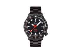 Sinn Spezialuhren U50 S Taucheruhr Automatik U‑Boot‑Stahl 41mm schwarzes Zifferblatt Metallband – Herrenuhren Uhr mit Datum aus Edelstahl und PVD beschichtet. Das Gehäuse ist rund und schwarz. Das Edelstahlarmband ist schwarz. Das Zifferblatt ist ein Index in schwarz.