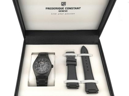 Frederique Constant Highlife Skeleton Automatik Edelstahl 41mm skelettiertes Zifferblatt Metallband FC-310DGSKT4TNH6B Full Set Occasion Neu – Herrenuhren Uhr ohne Datum aus Edelstahl und PVD beschichtet. Das Gehäuse ist rund und grau. Das Edelstahlarmband ist grau. Der Zifferblatt ist ein Index. – Ansicht 5