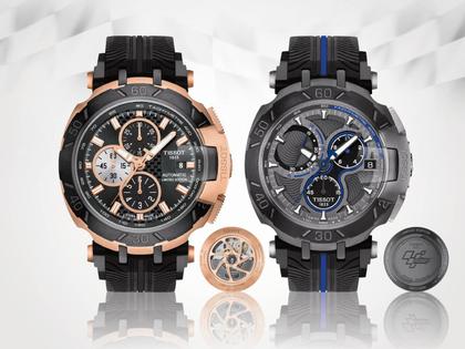 Tissot T-Race MotoGP            2017 Chronograph Limited Edition Quarz anthrazit electric blue – Herrenuhren Chronograph aus Edelstahl und PVD beschichtet. Das Gehäuse ist rund und anthrazit. Das Kautschuk / Kunststoff / Silikon Armband ist schwarz. Das Zifferblatt ist ein Index in grau. – Ansicht 6