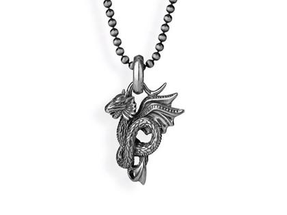 Drachenfels Design Drachenblut kleiner Drachenanhänger – Anhänger Anhänger ohne Besatz aus 925 Silber.