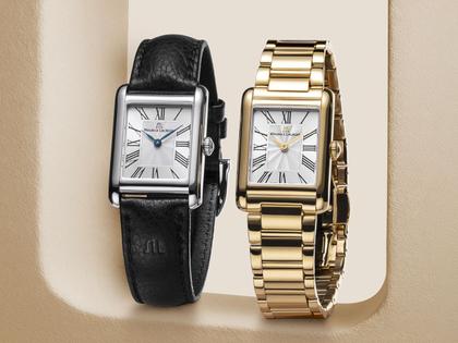 Maurice Lacroix Fiaba Square Quarz Edelstahl 24x34mm silbernes Zifferblatt schwarzes Lederband – Damenuhren Uhr ohne Datum aus Edelstahl. Das Gehäuse ist rechteckig und silber. Das Lederarmband ist schwarz. Das Zifferblatt ist römisch und silber. – Ansicht 4
